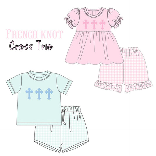 French Knot Cross Trio