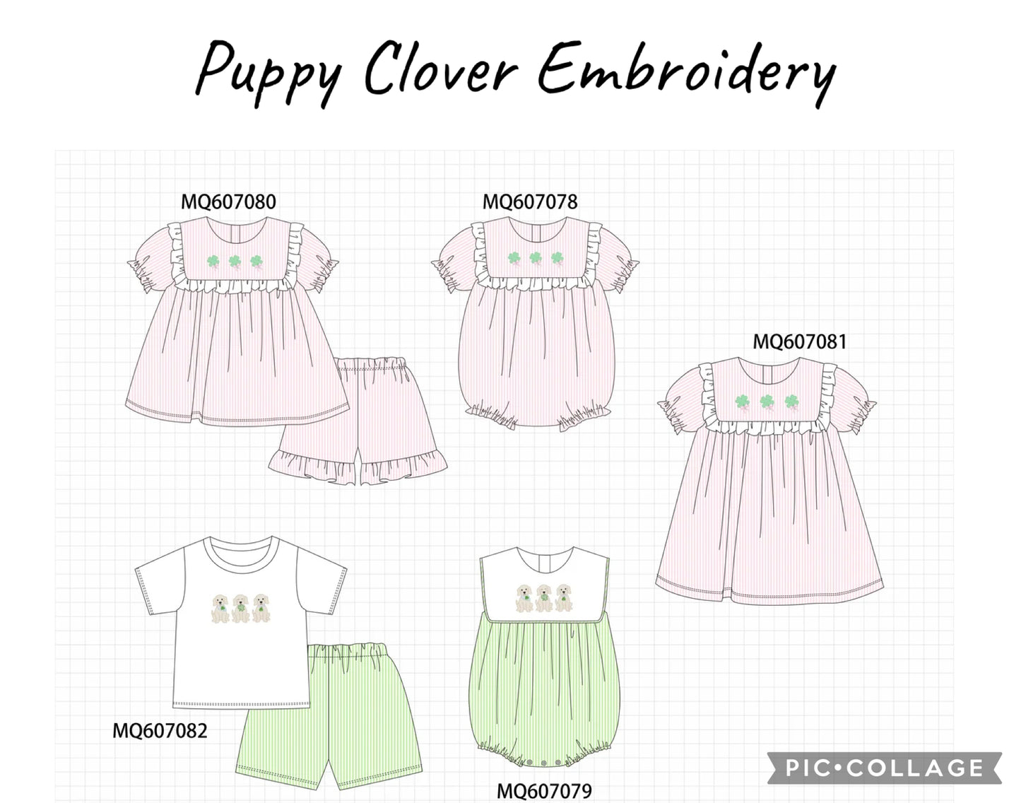 Puppy Clover Embroidery PO100
