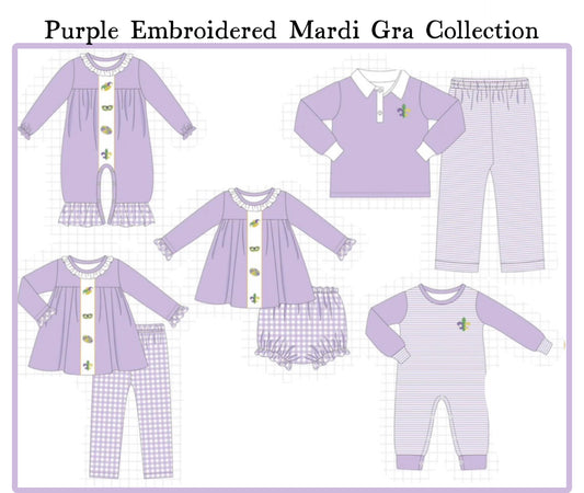 PO98 Purple Mardi Gra Embroidery Collection