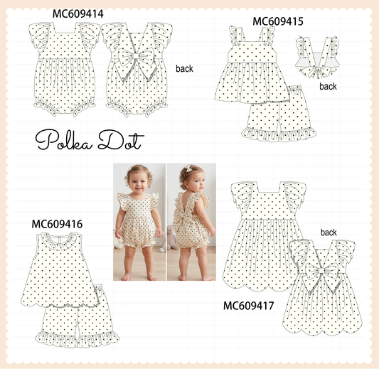 PO104 Beige dot ruffle collection