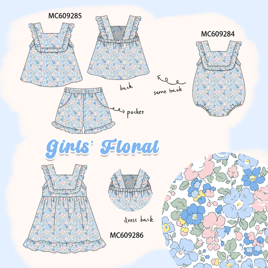 PO104 Blue floral ruffle collection