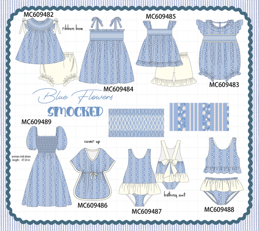 PO104 Blue floral smocked collection 2