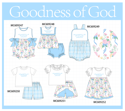 PO104 Blue goodness of god embroidery floral collection