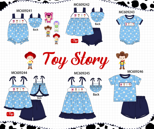 PO104 Blue toy story embroidery ruffle collection