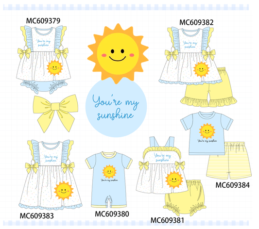 PO104 Blue you're my sunshine embroidery ruffle collection