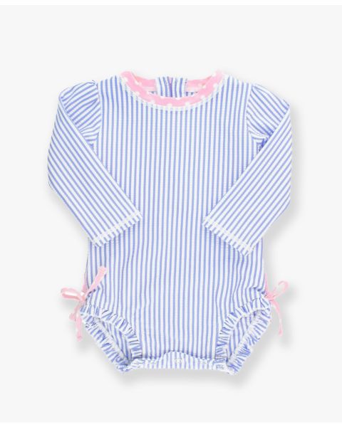 Ruffle Butts Periwinkle Blue Seersucker