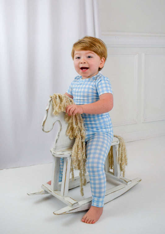 Blue Gingham Bamboo