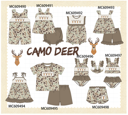 PO104 Camouflage deer embroidery collection