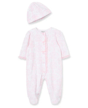 Little Me Footie Damask Scroll