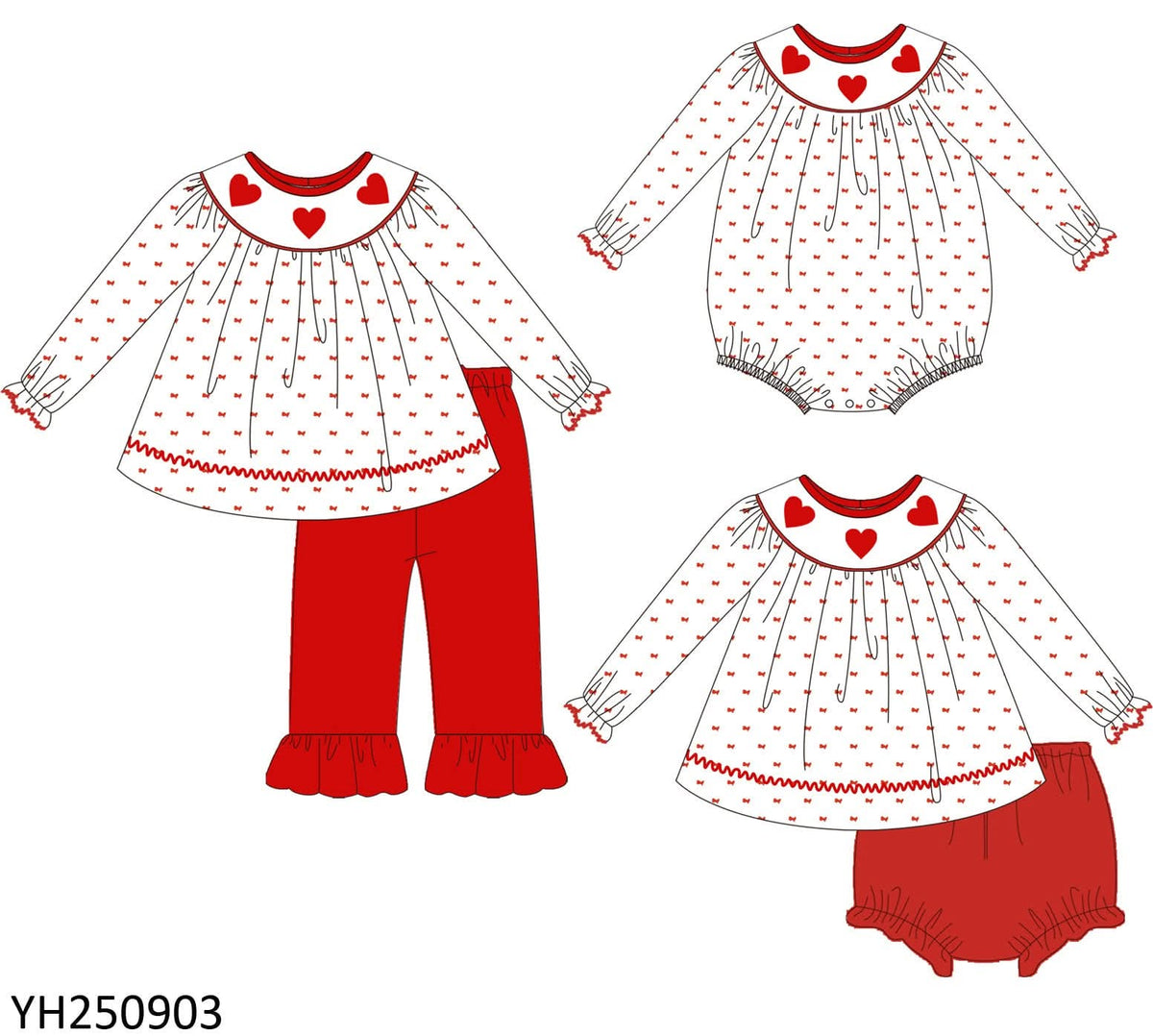 Swiss Dot Heart Trio
