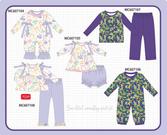 PO98 Purple Bow & Camo Mardi Gra Embroidery Collection