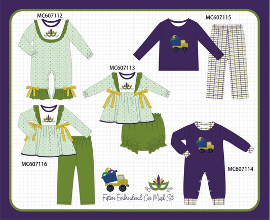 PO98 Purple & Green Mardi Gra Embroidery Collection