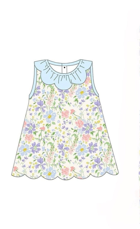 Scallop Floral Dress