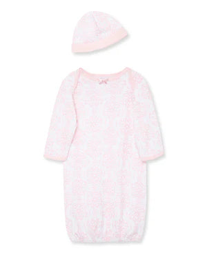 Little Me Gown/Hat Damask Scroll