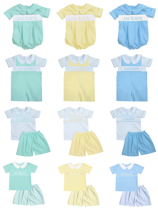 Pastel Boy Name Smocks #2