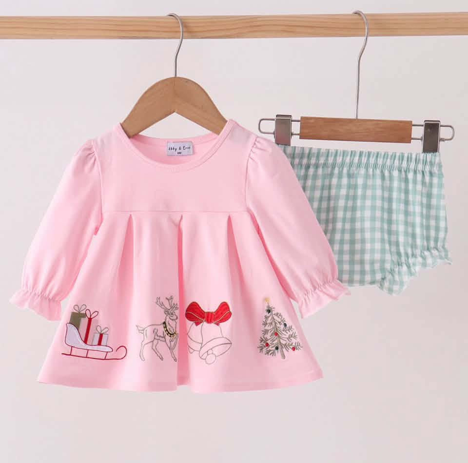 PO92 Pink&sage christmas embroidery collection