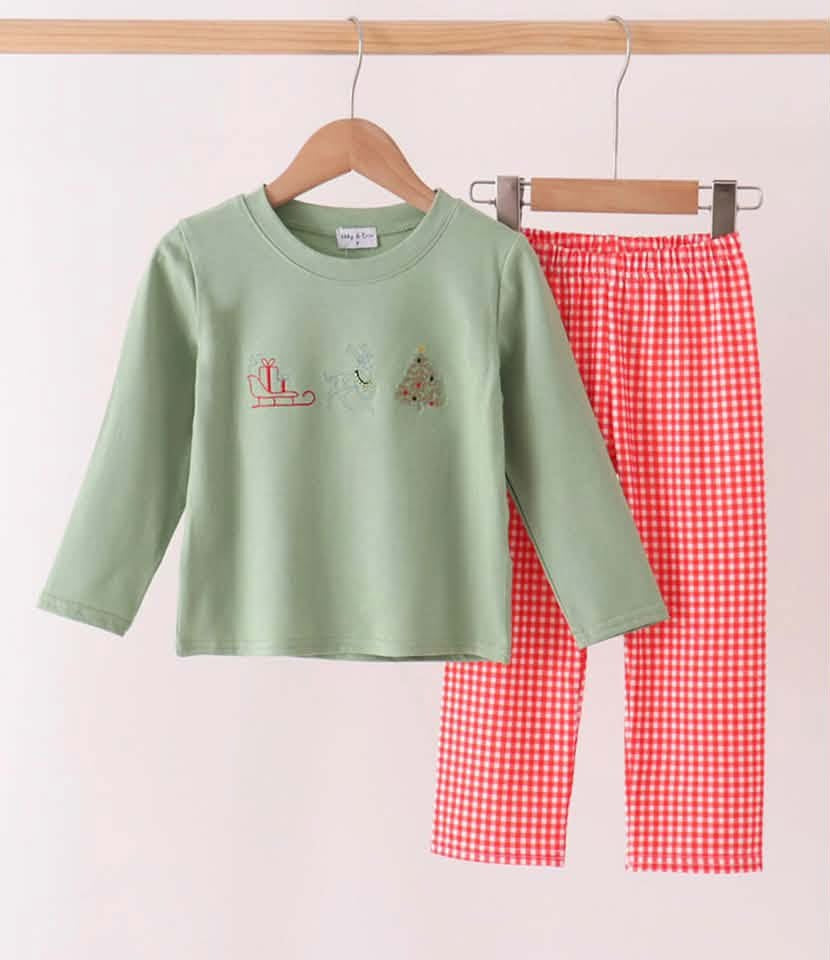 PO92 Pink&sage christmas embroidery collection