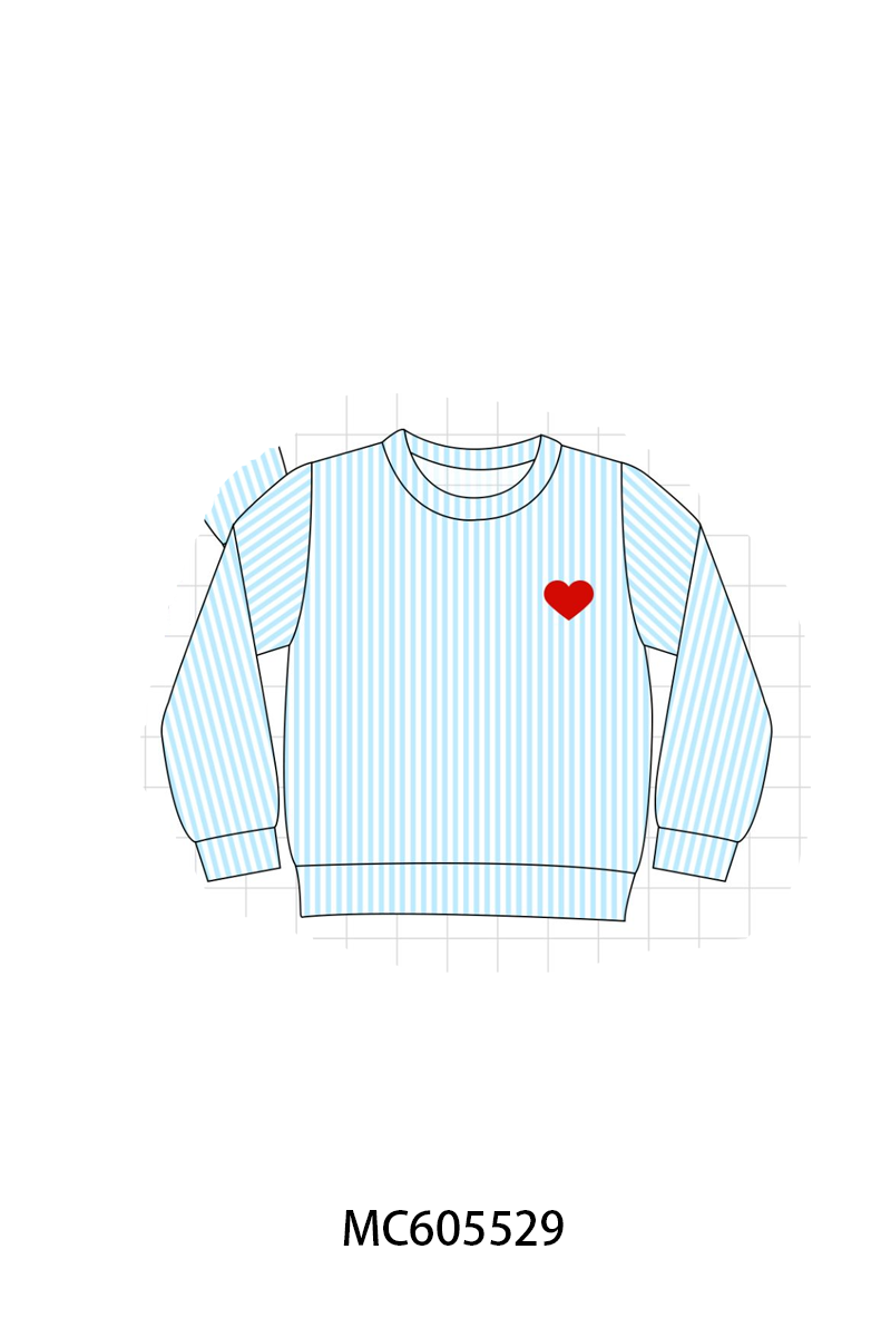 PO95 Blue valentine's day heart smocked collection