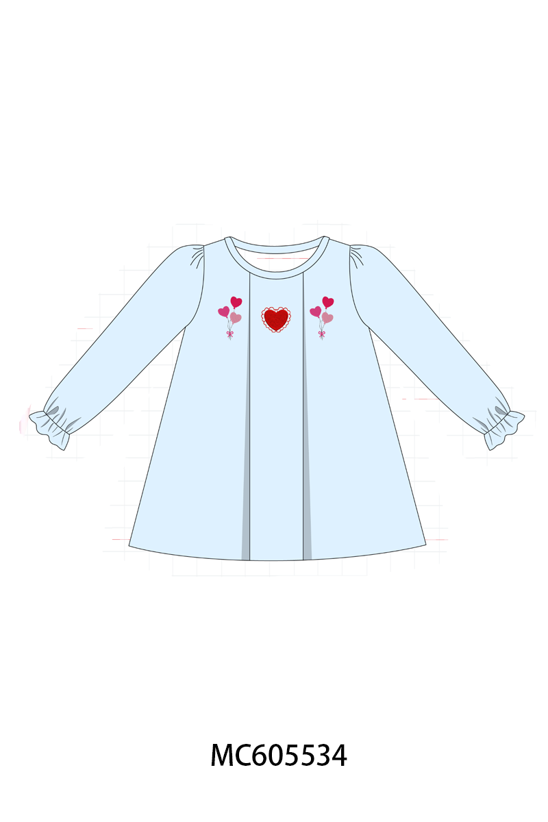 PO95 Blue valentine's day heart embroidery collection