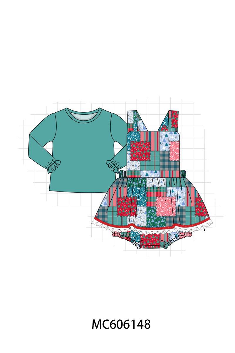 PO95 Teal christmas patchwork collection