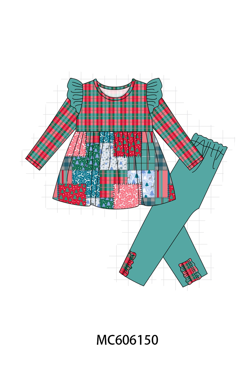 PO95 Teal christmas patchwork collection