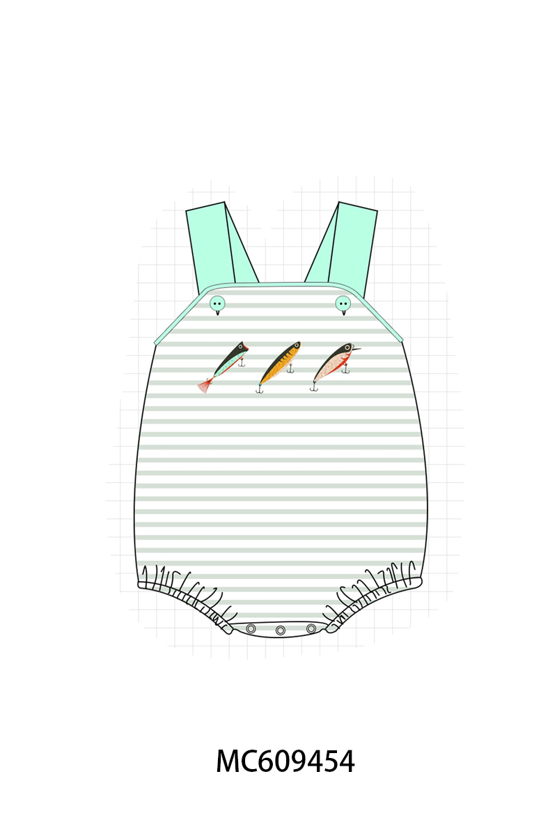 PO104 Mint fish french knot stripe collection