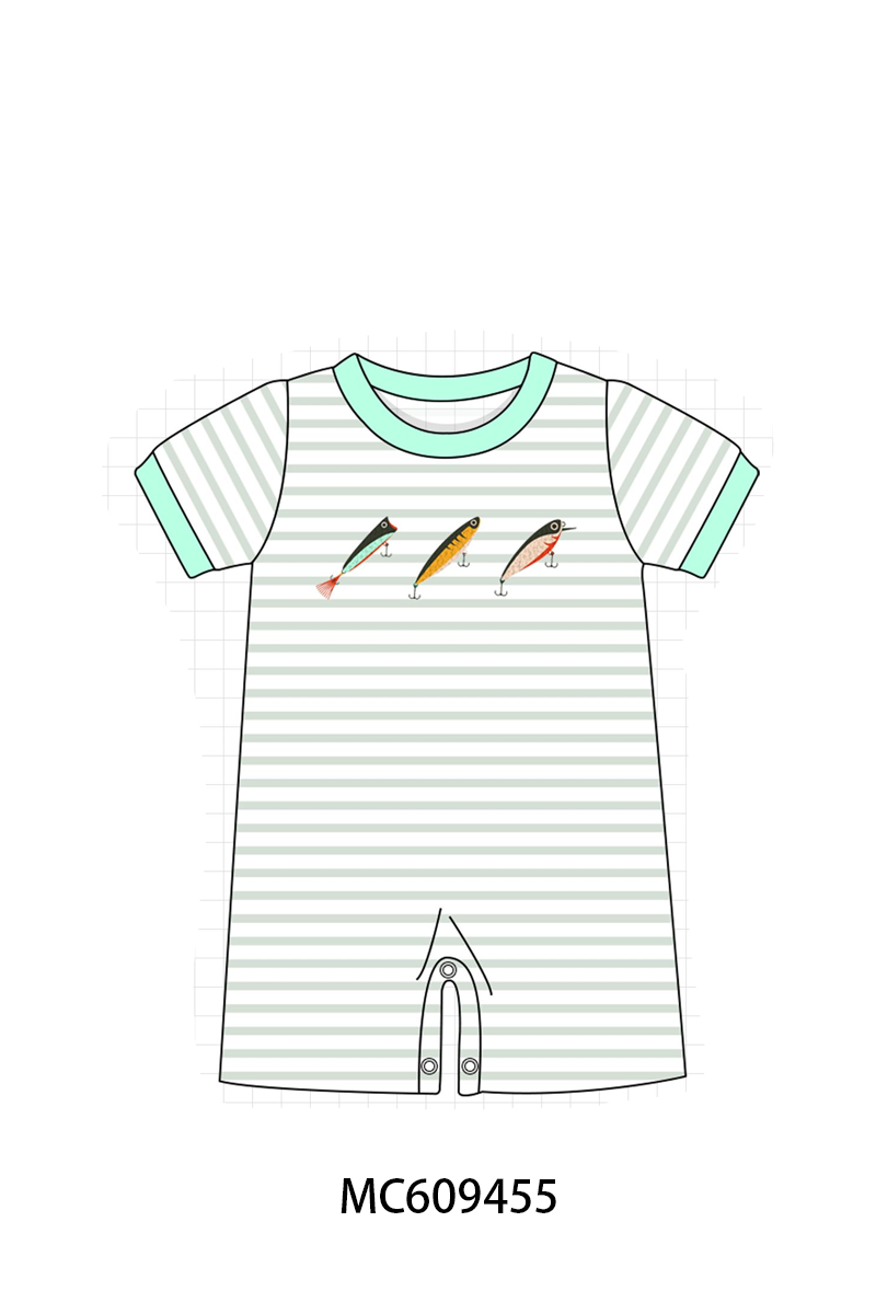 PO104 Mint fish french knot stripe collection
