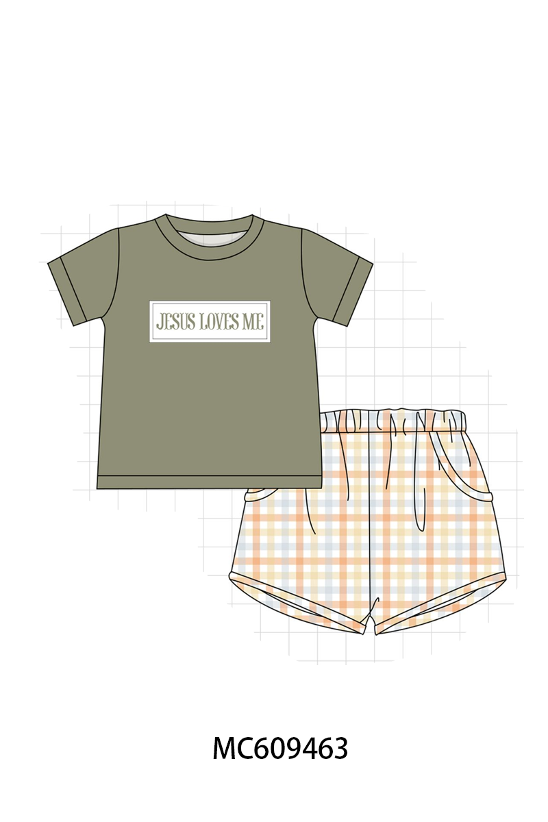 PO104 Jesus loves me embroidery floral ruffle collection