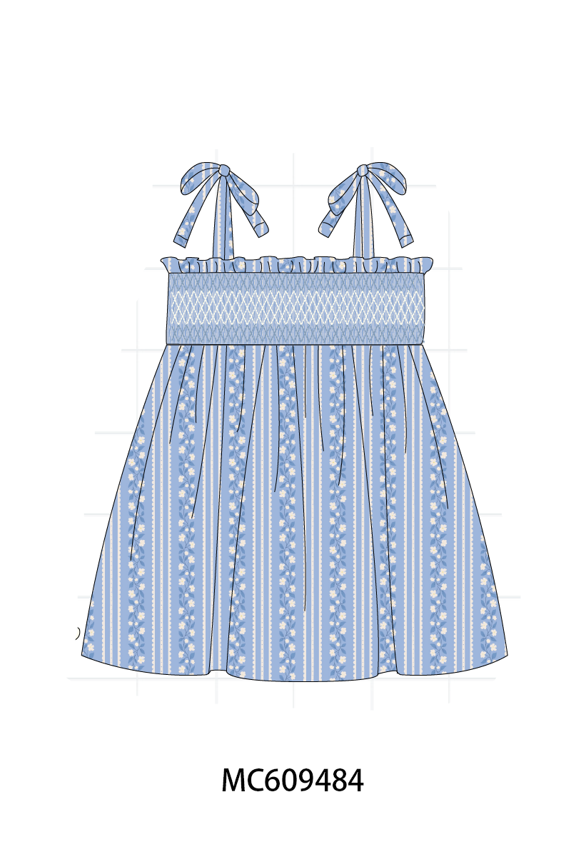 PO104 Blue floral smocked collection 2