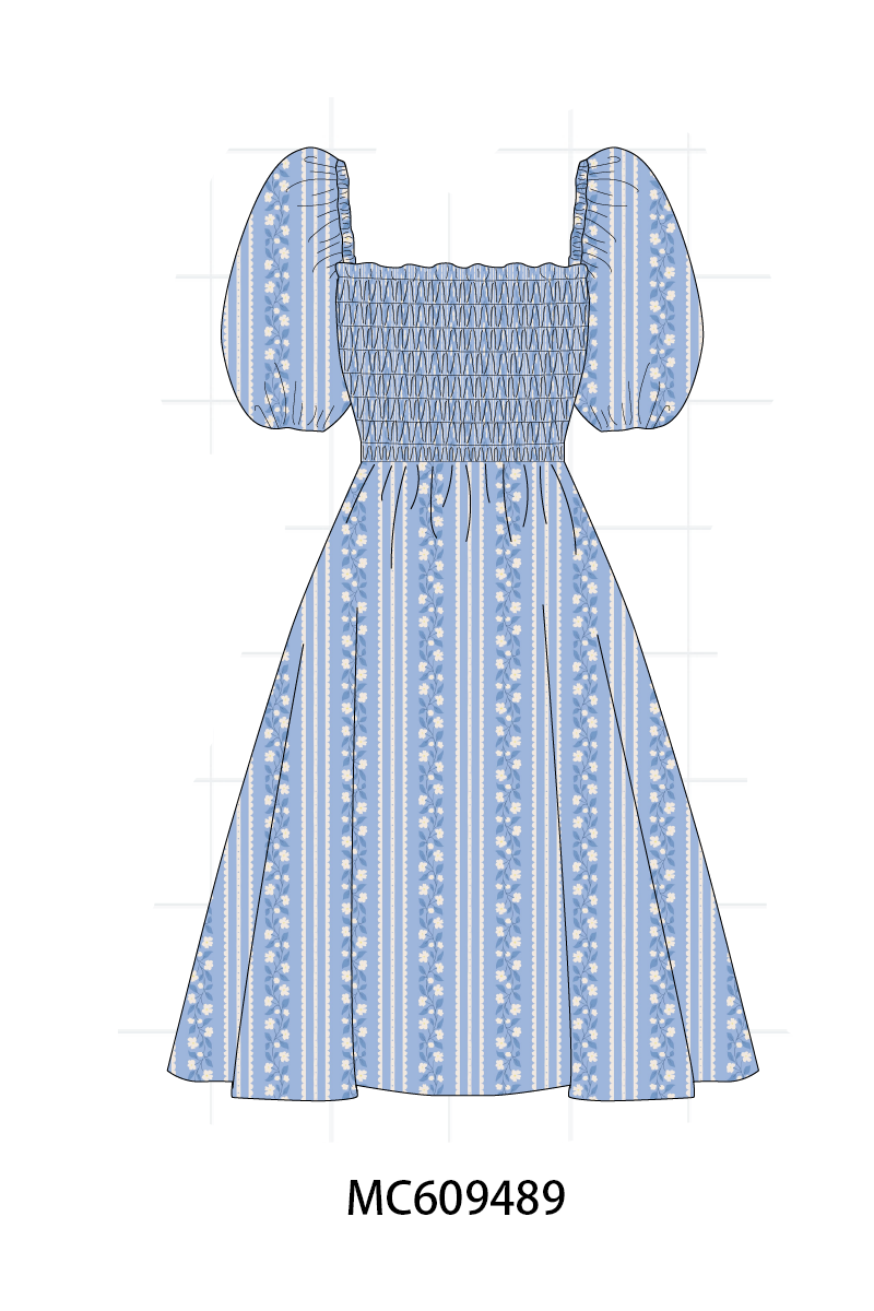 PO104 Blue floral smocked collection 2