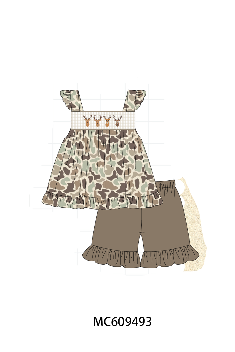 PO104 Camouflage deer embroidery collection