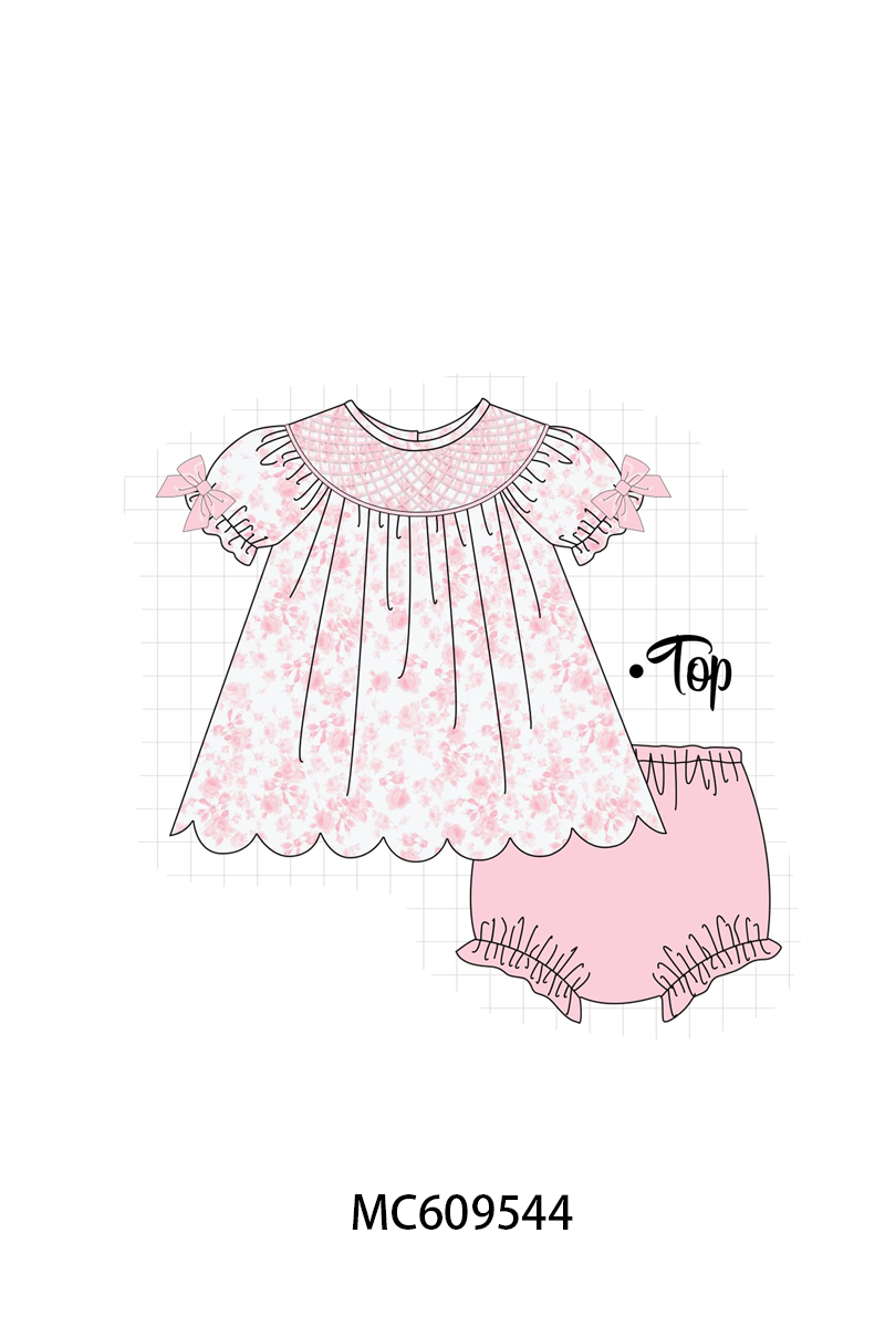PO104 Pink rose smocked collection