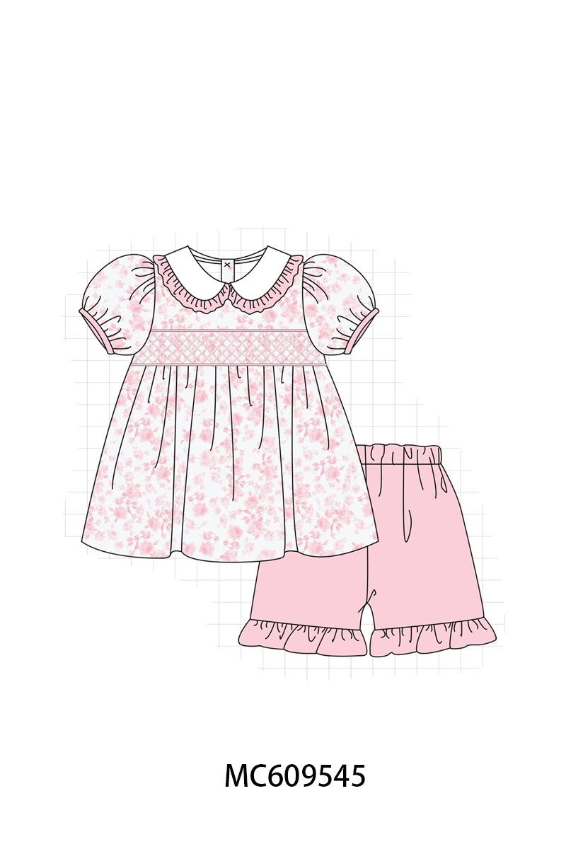 PO104 Pink rose smocked collection