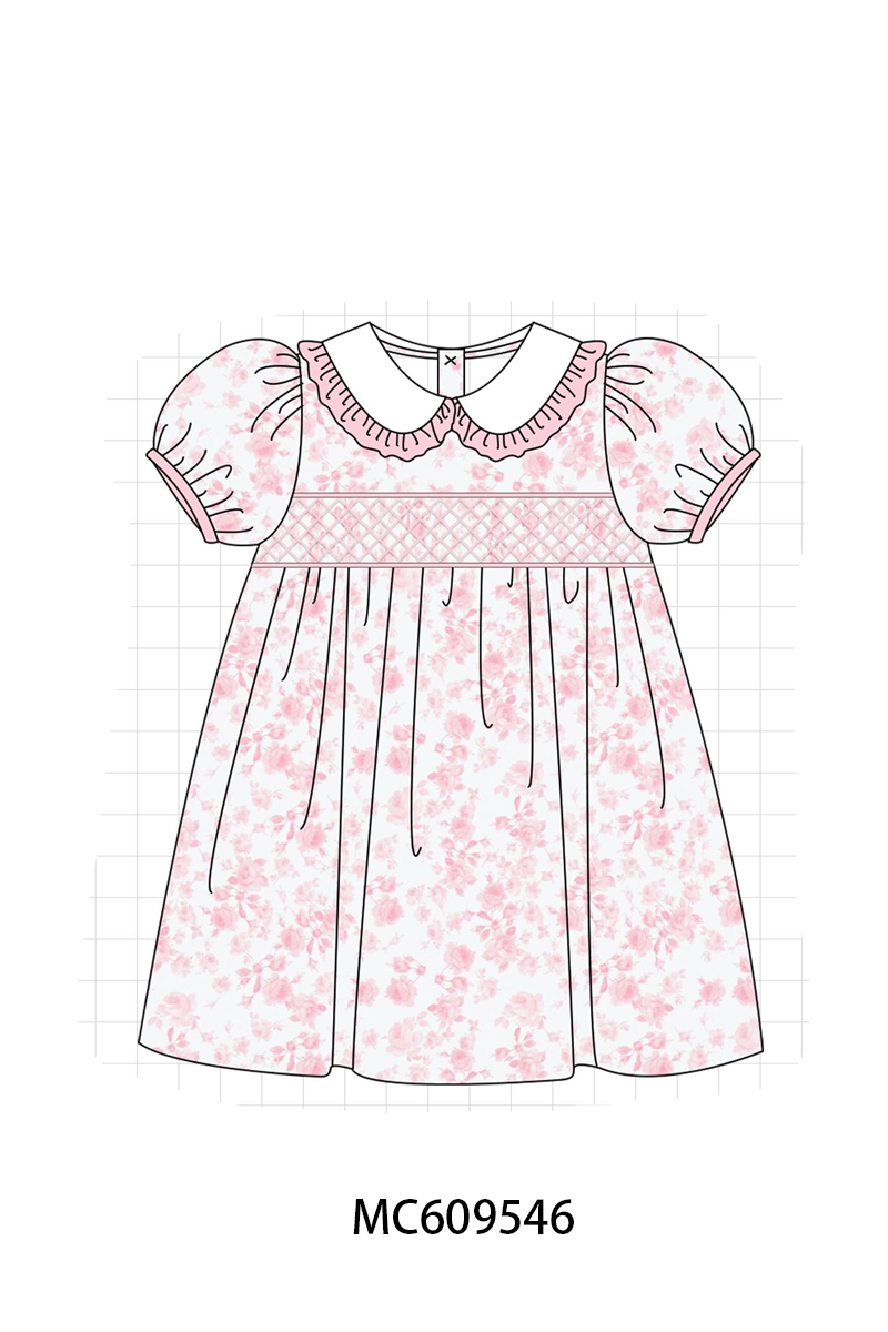 PO104 Pink rose smocked collection