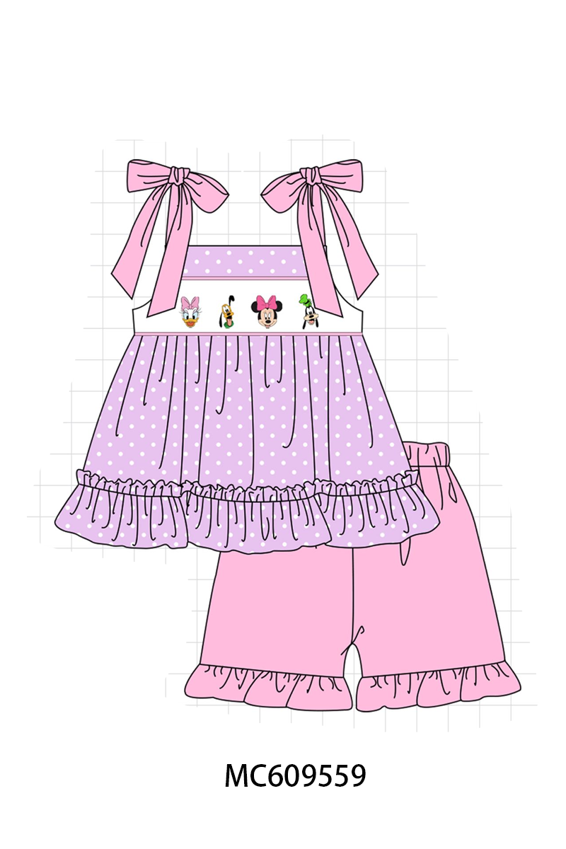 PO104 Pink&blue character embroidery collection