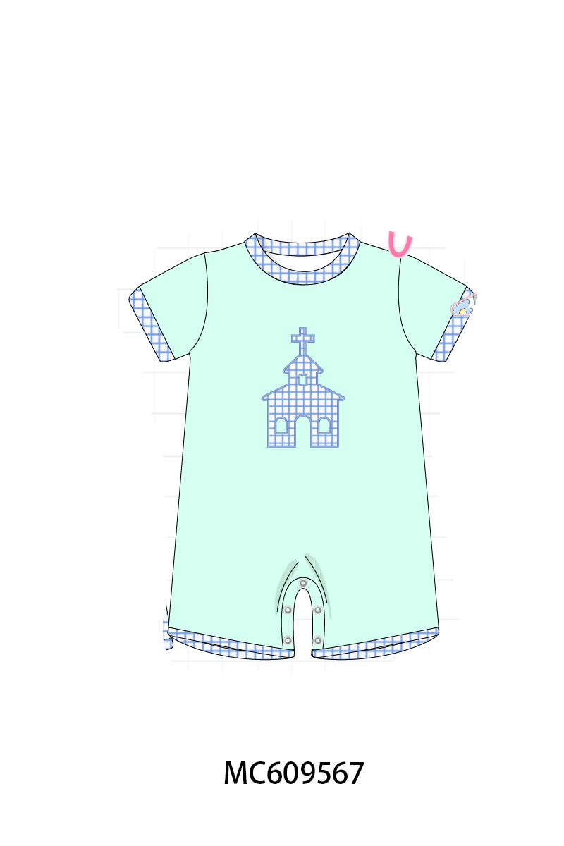 PO104 Pink&green castle applique floral collection