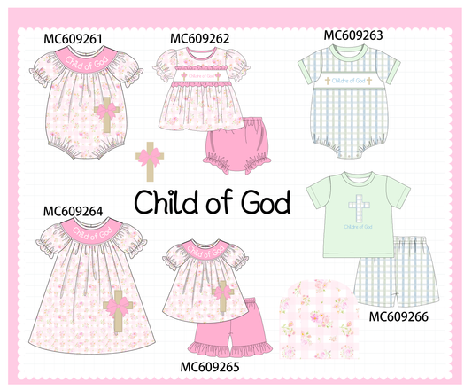 PO104 Pink child of god embroidery cross floral collection