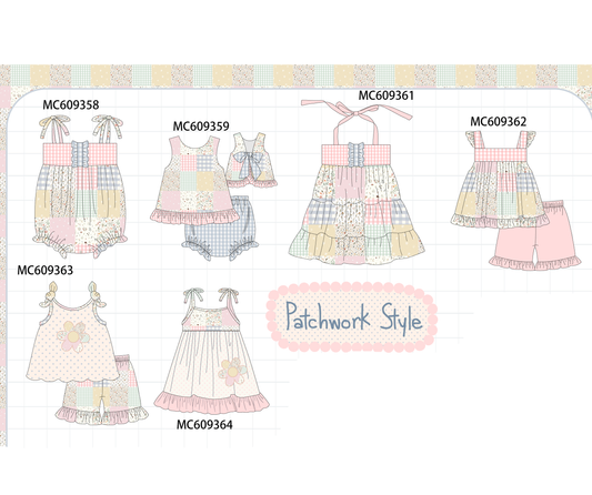 PO104 Pink floral patchwork ruffle collection 1