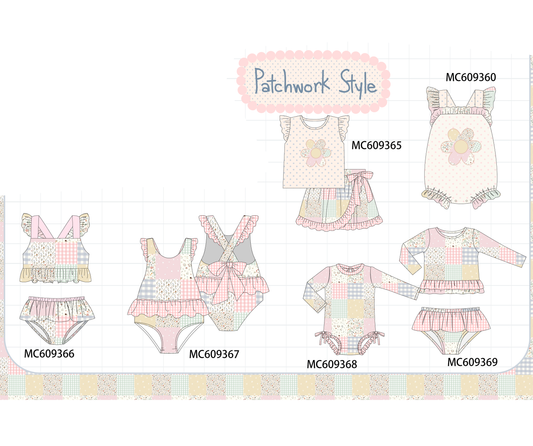 PO104 Pink floral patchwork ruffle collection 2