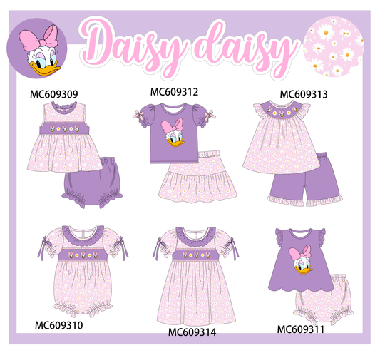 PO104 Purple character daisy embroidery collection