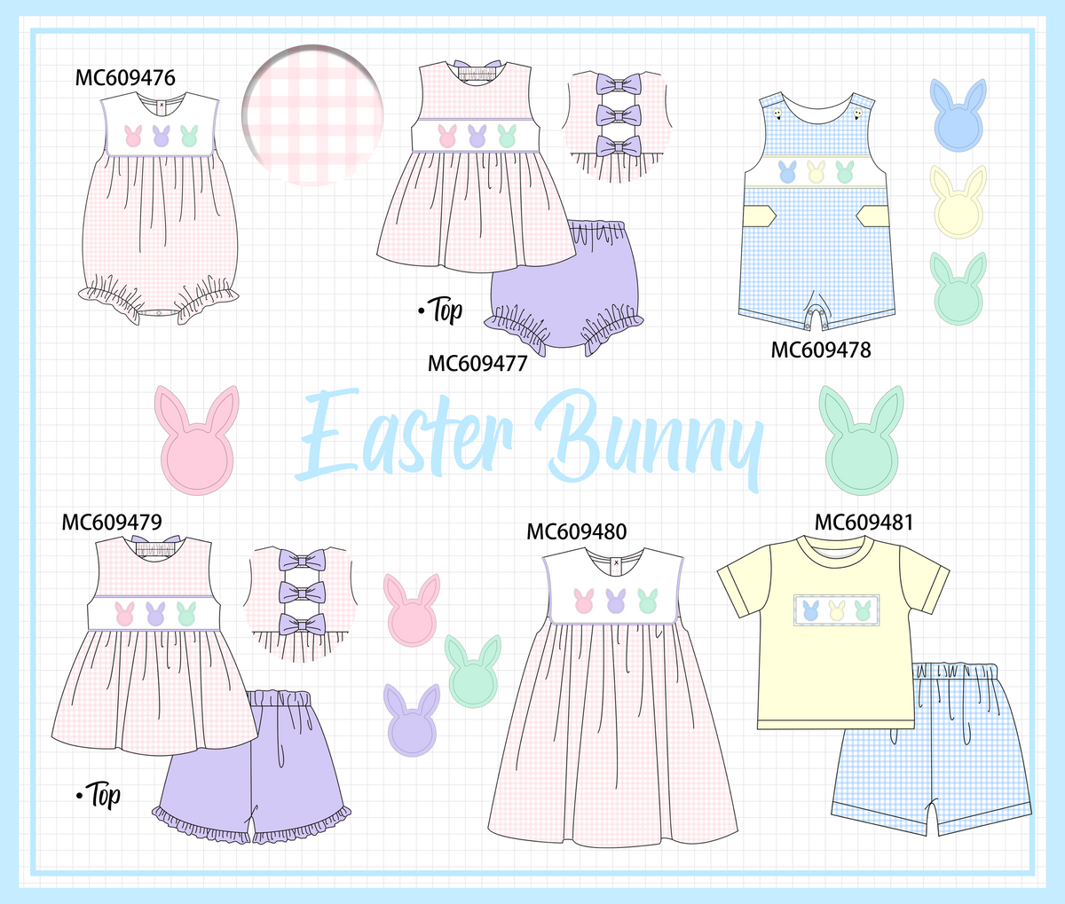 PO104 Purple easter bunny embroidery collection