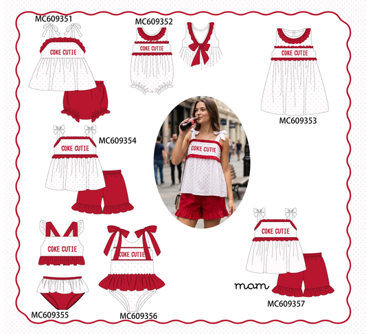 PO104 Red coke cutie embroidery ruffle collection