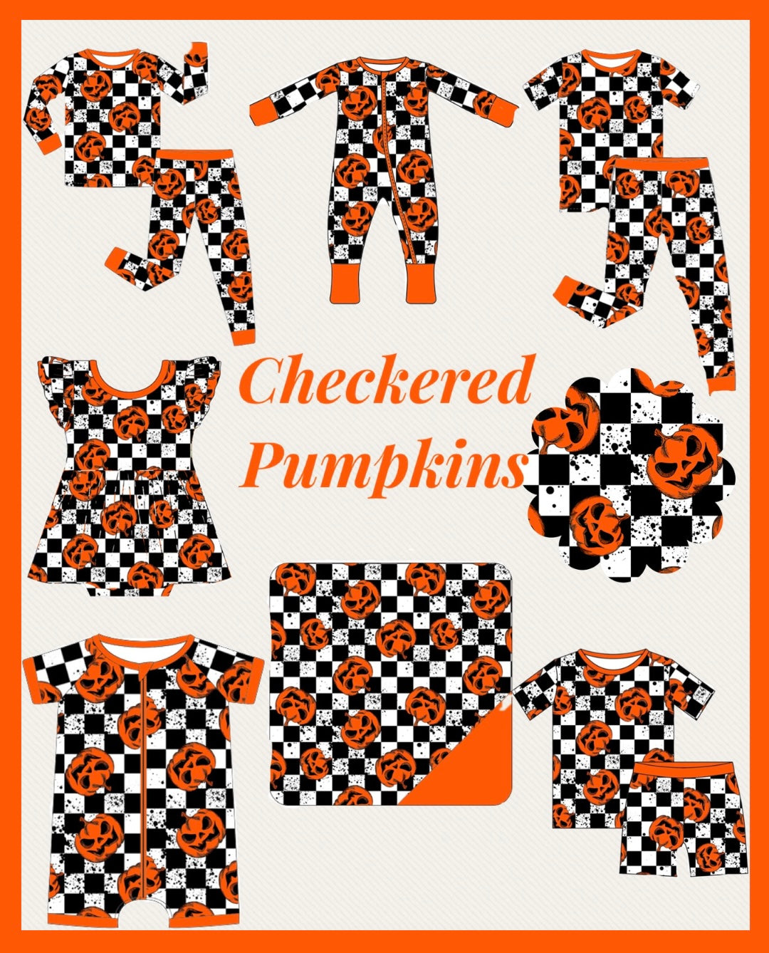 Checkered  Pumpkin Jammies